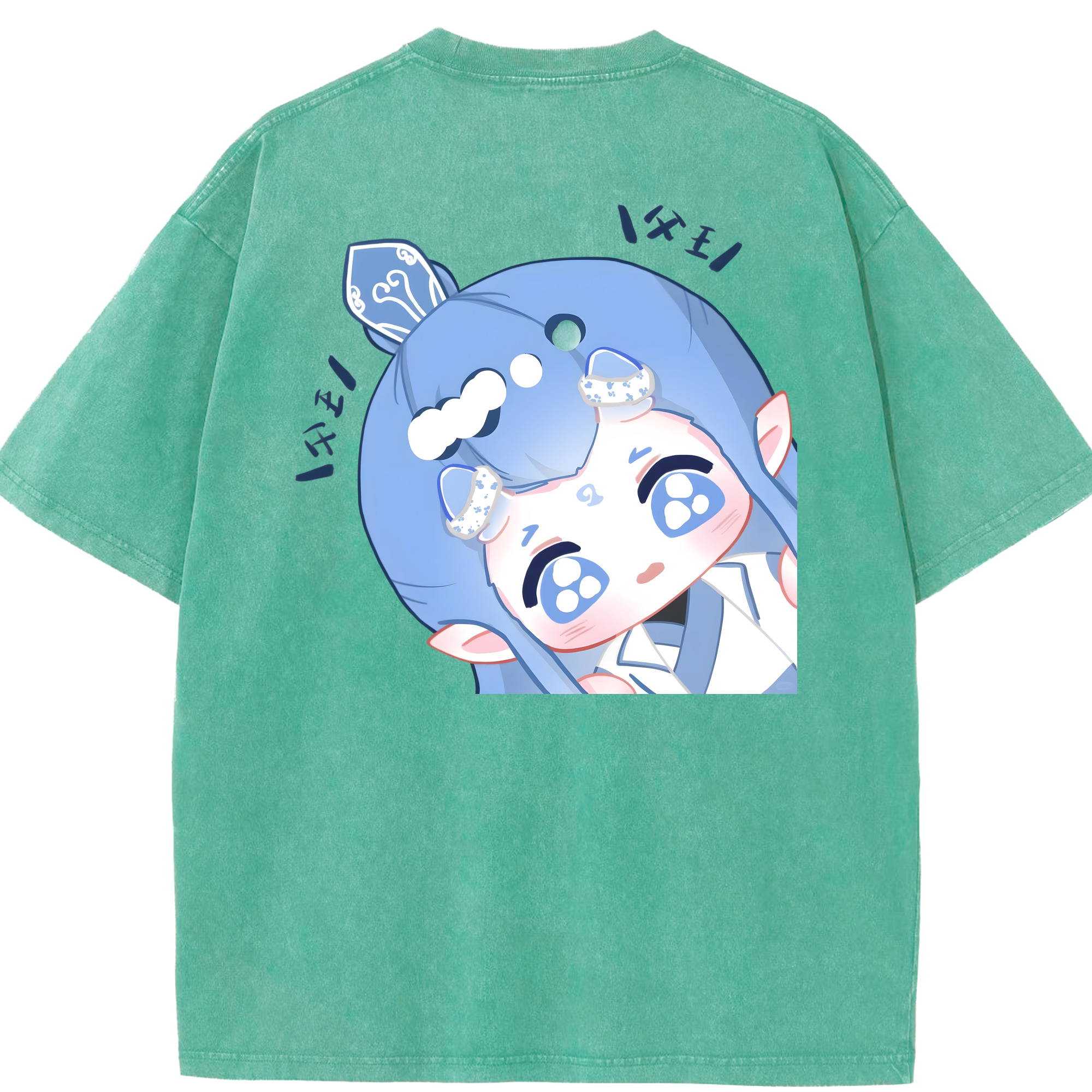 （画像用） Ne Zha 2 ナタ 魔童の大暴れ 綿100% ヴィンテージ風 半袖Tシャツ（背面プリント）
